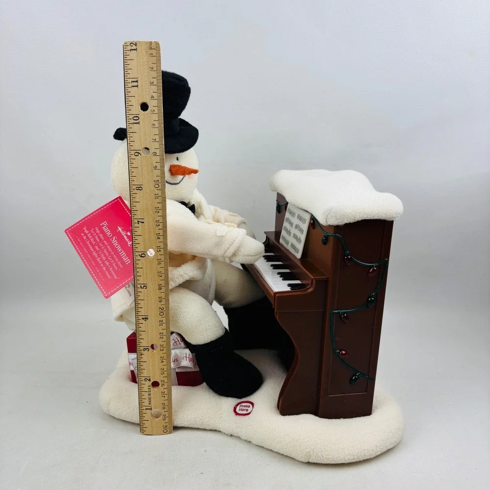 Hallmark Piano Snowman Musical Animated Christmas Decor 2005 Lights Music Tested